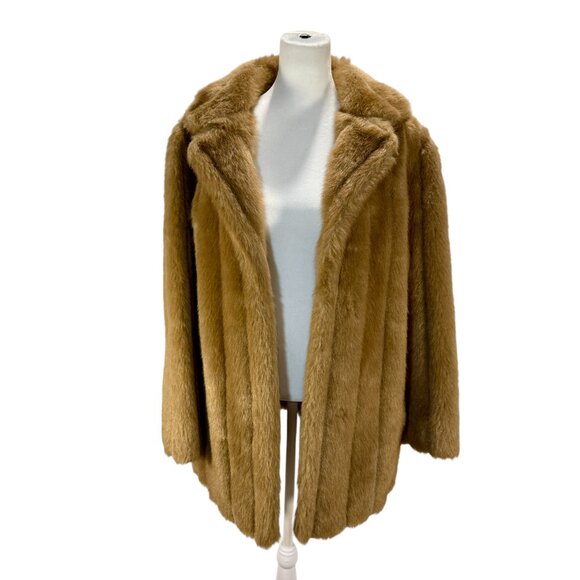 Astraka of London Vintage Camel Faux Fur Coat - Picture 4 of 8